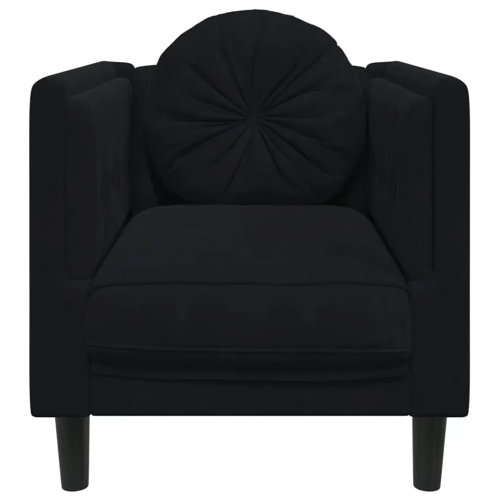 Sofa Chair with Cushion Black Velvet 372627