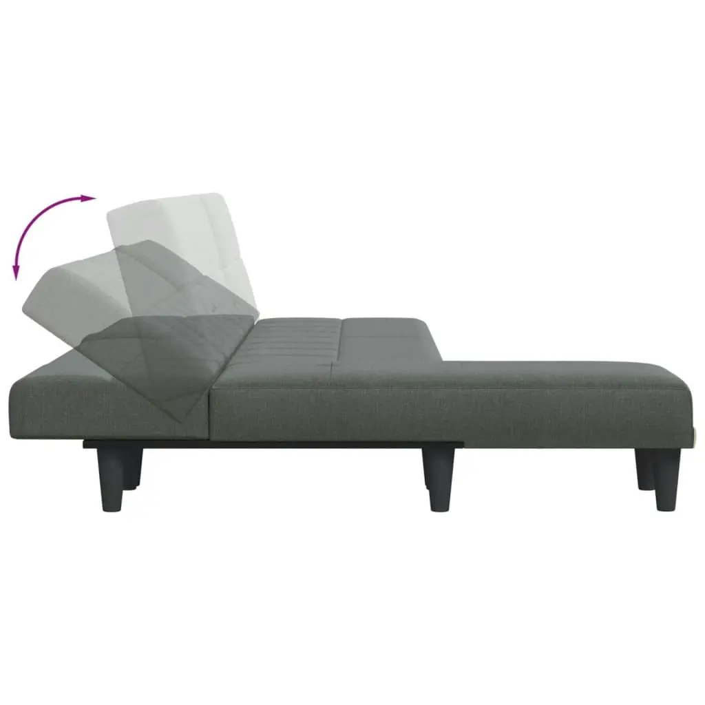 L-shaped Sofa Bed Dark Grey 255x140x70 cm Fabric 3157227