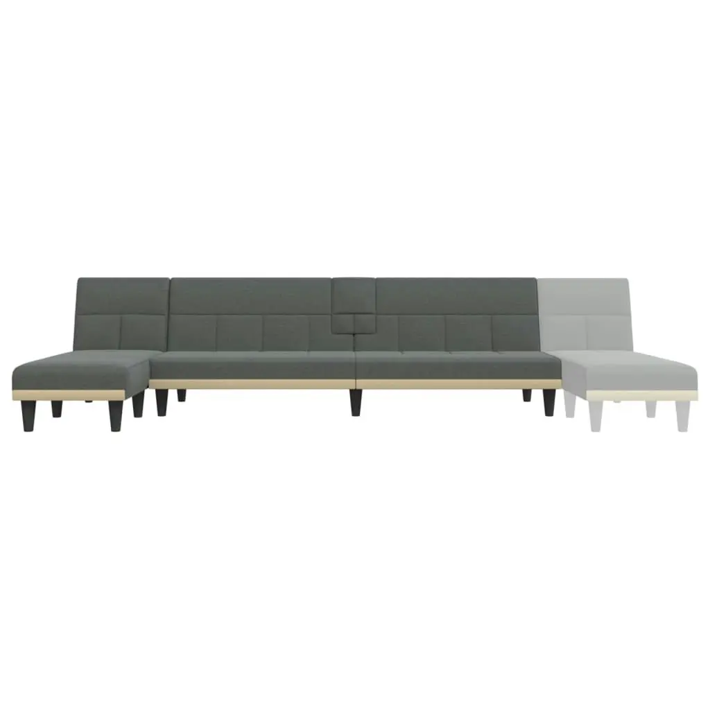 L-shaped Sofa Bed Dark Grey 255x140x70 cm Fabric 3157227