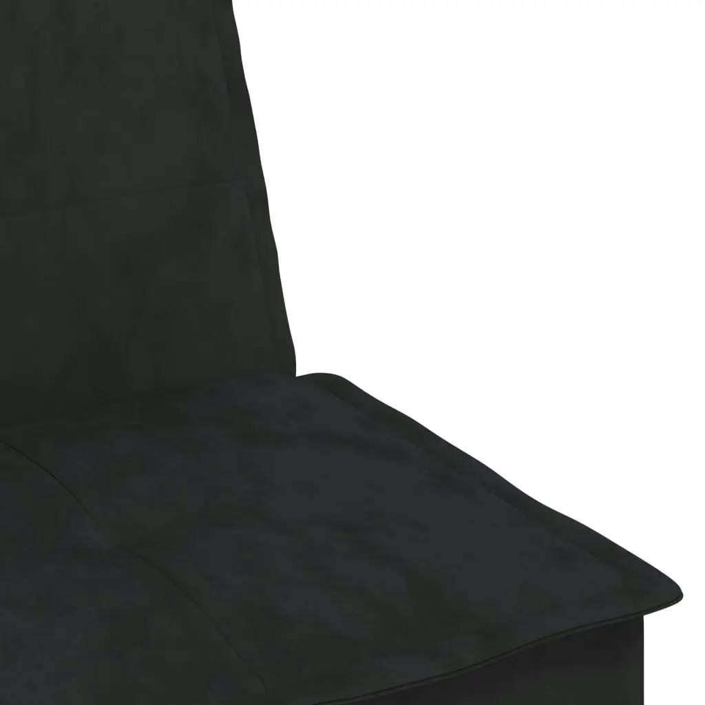 L-shaped Sofa Black 255x140x70 cm Velvet 3157263