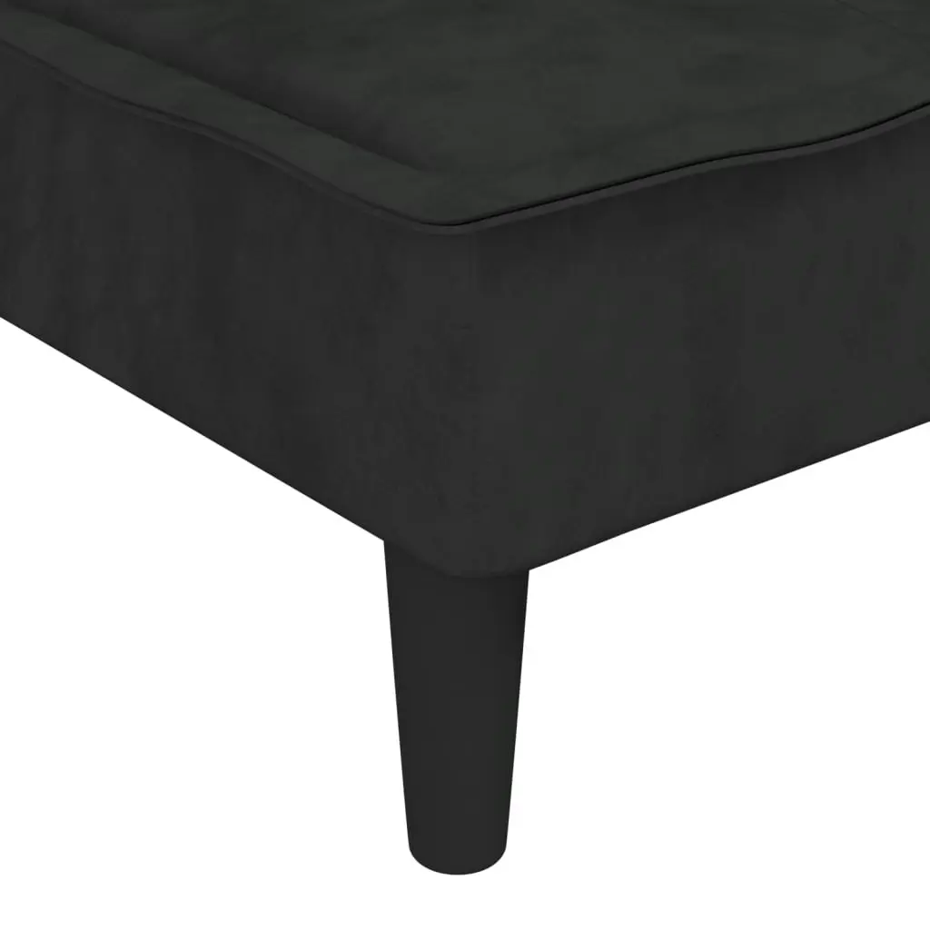 L-shaped Sofa Black 255x140x70 cm Velvet 3157263