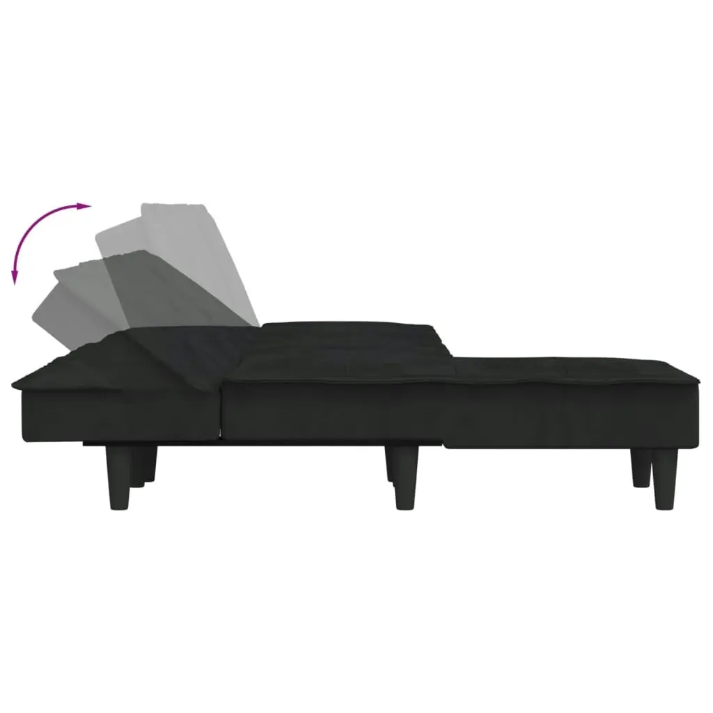 L-shaped Sofa Black 255x140x70 cm Velvet 3157263