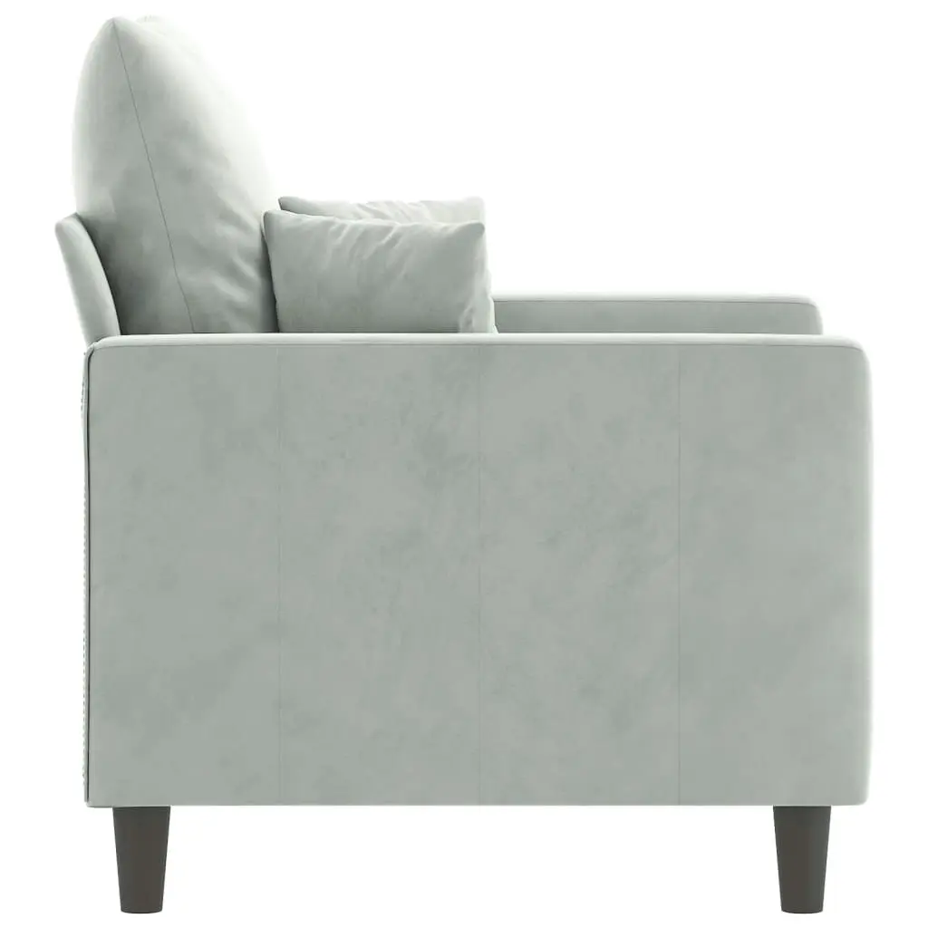 Sofa Chair Light Grey 60 cm Velvet 359283