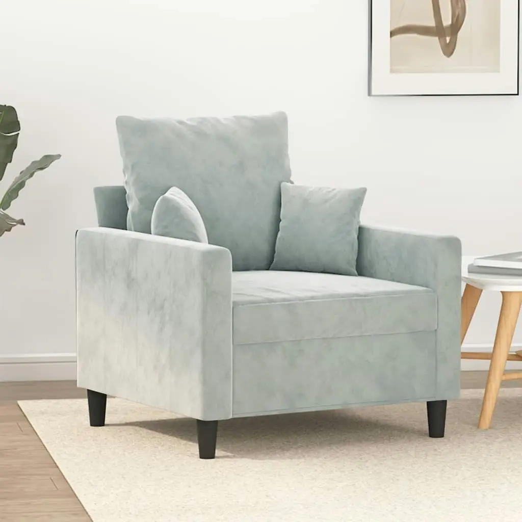 Sofa Chair Light Grey 60 cm Velvet 359283