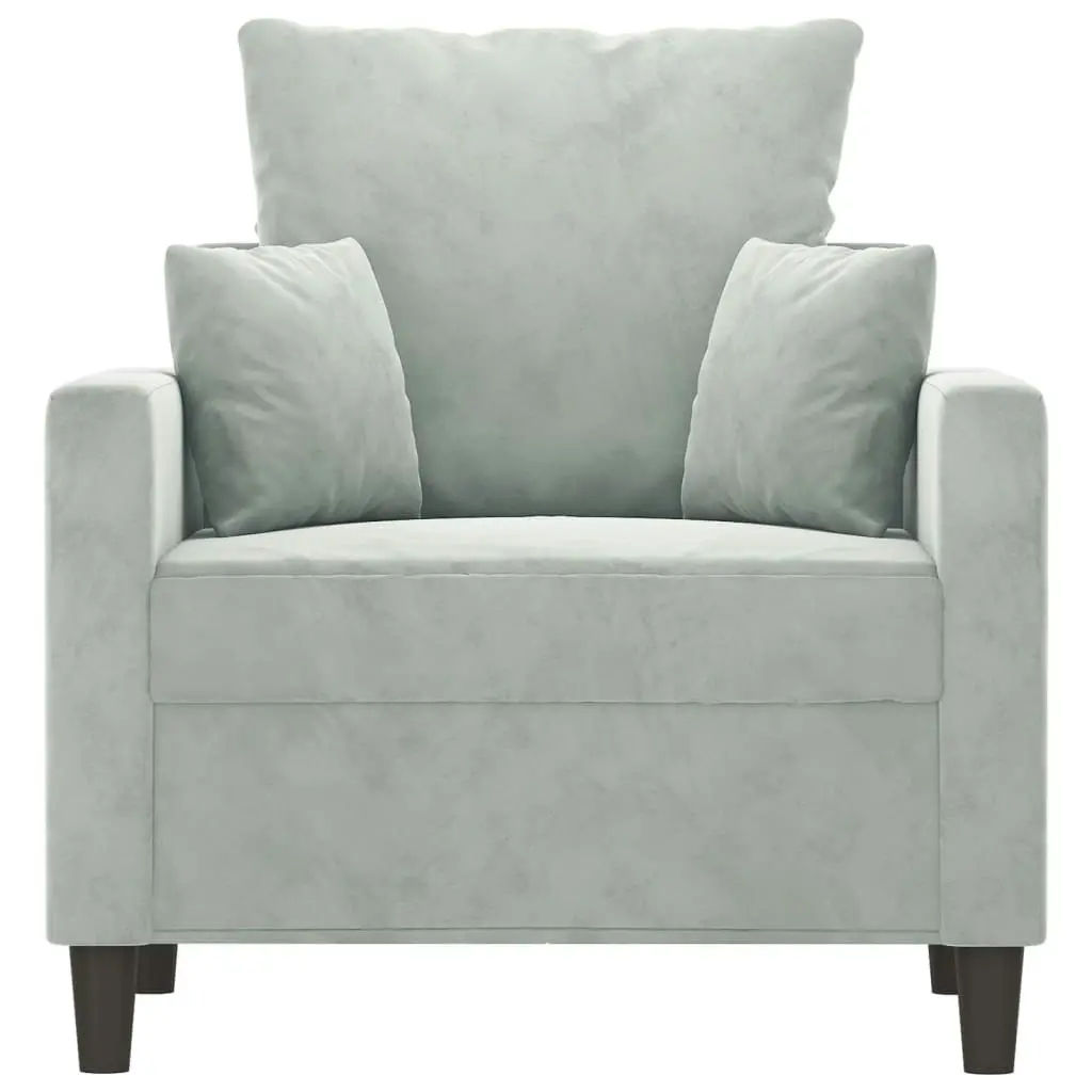 Sofa Chair Light Grey 60 cm Velvet 359283