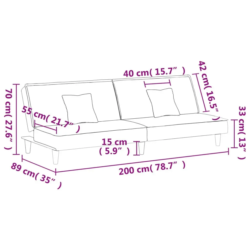 Sofa Bed Cream Fabric 351903