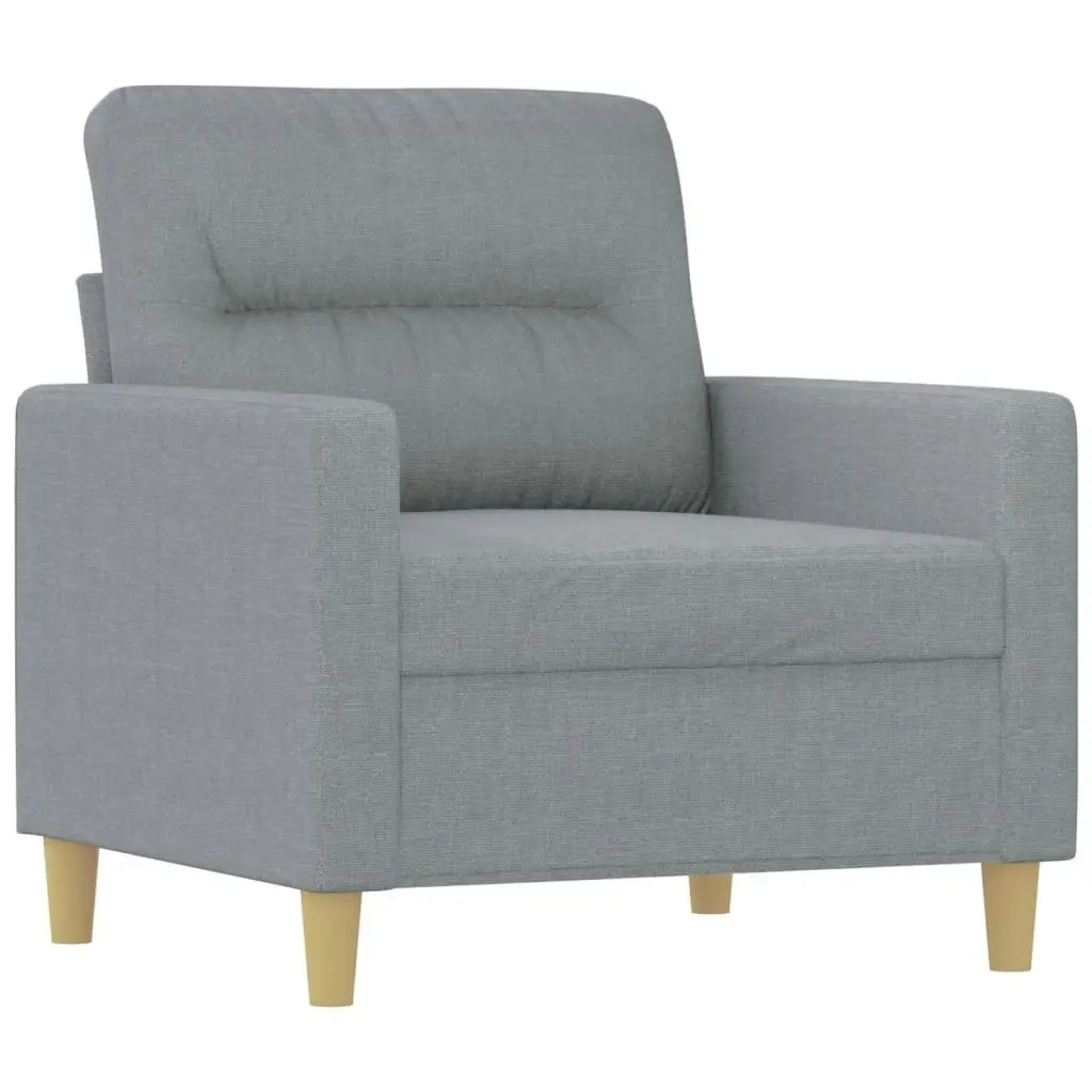 Sofa Chair with Footstool Light Grey 60 cm Fabric 3201065