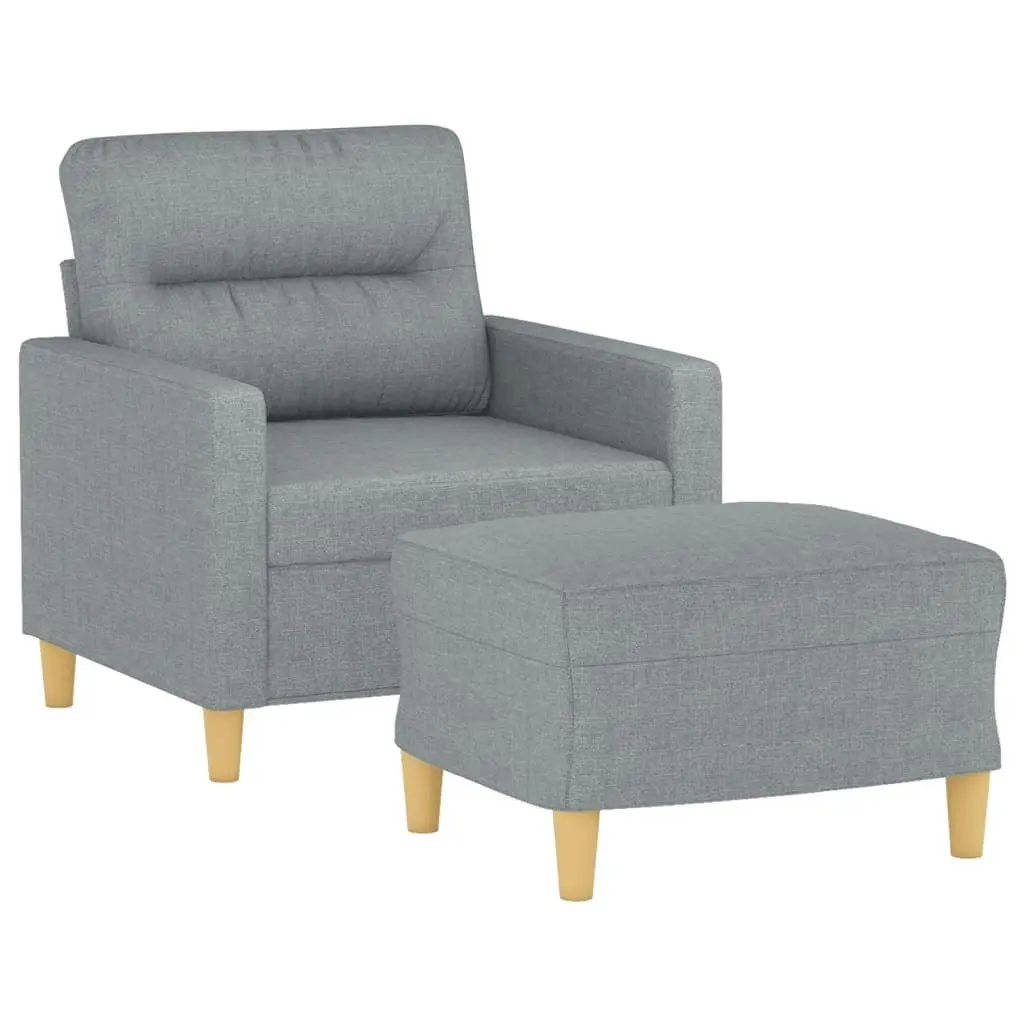 Sofa Chair with Footstool Light Grey 60 cm Fabric 3201065