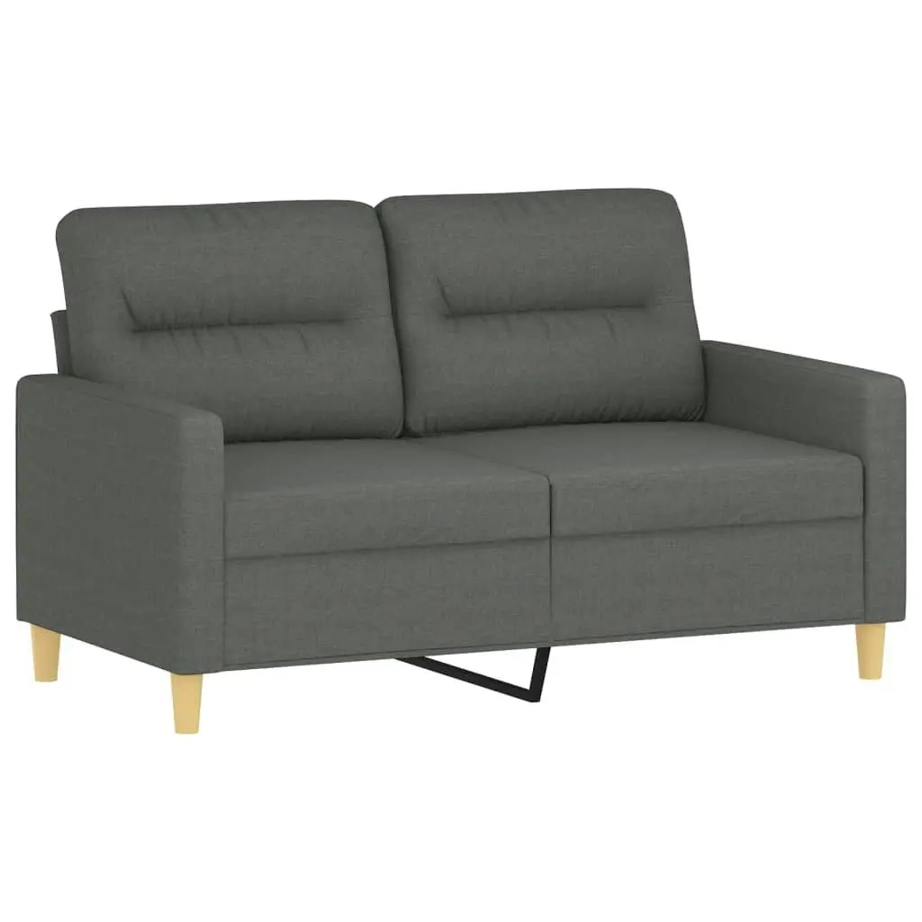 2 Piece Sofa Set with Cushions Dark Grey Fabric 3201569