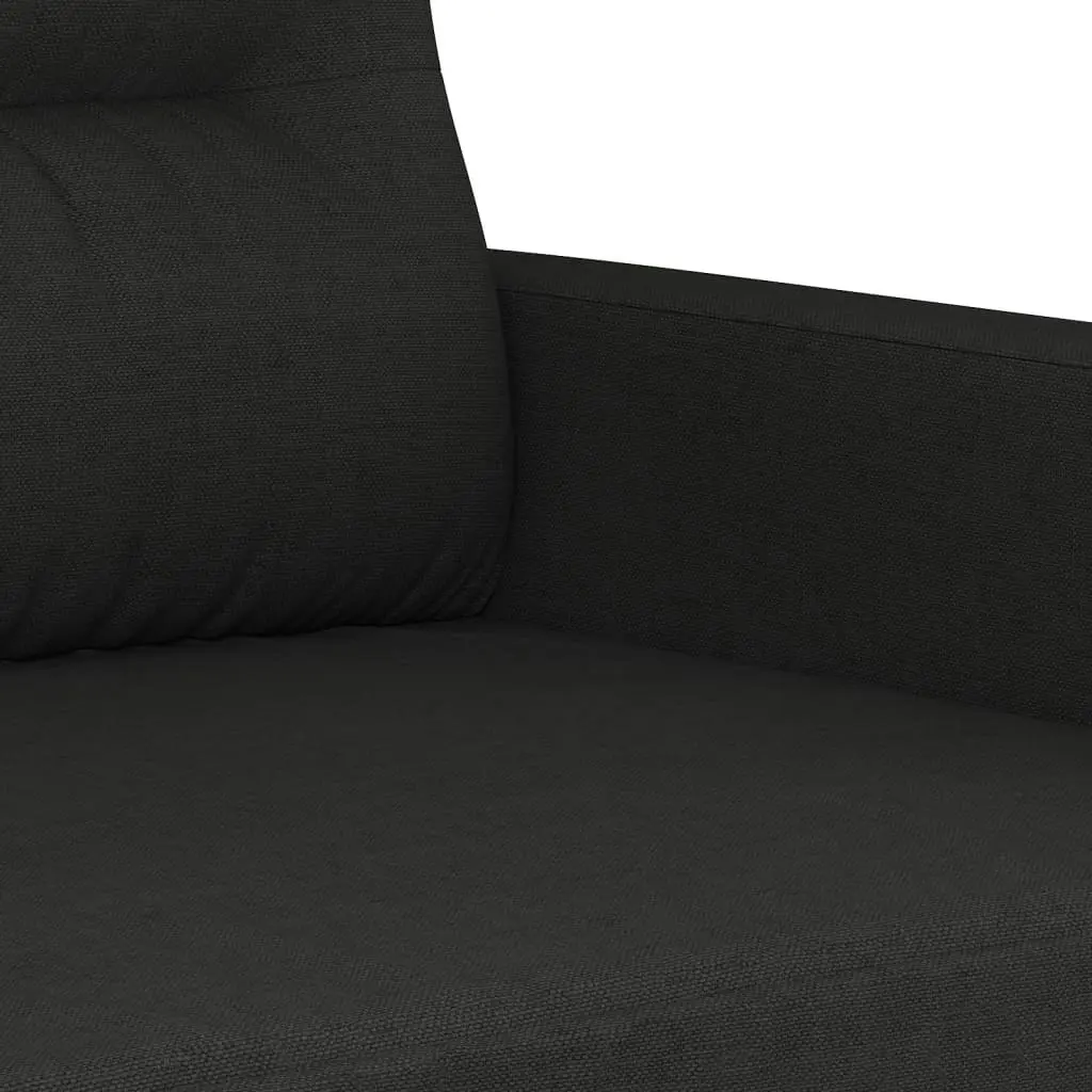 2 Piece Sofa Set with Pillows Black Fabric 3201588