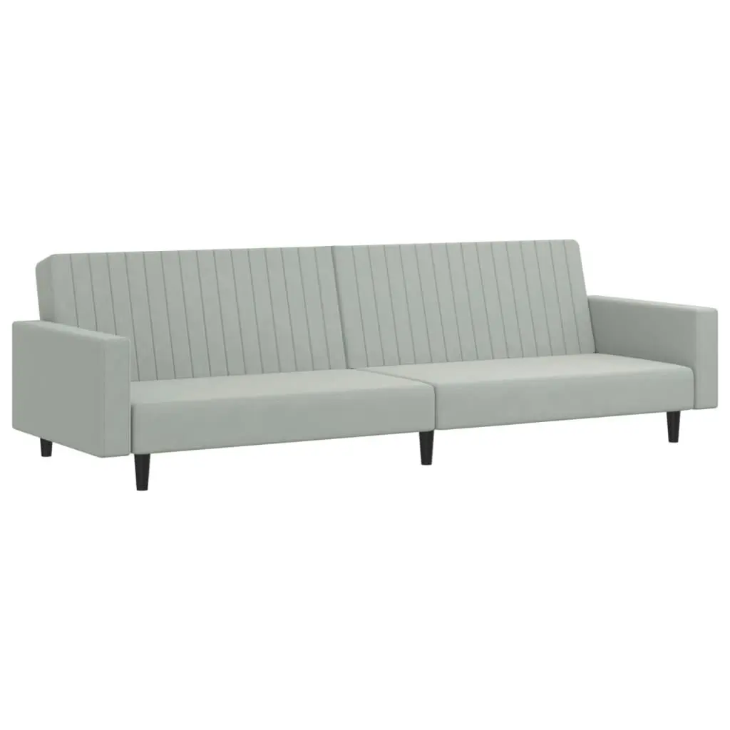 2 Piece Sofa Set Light Grey Velvet 3216280