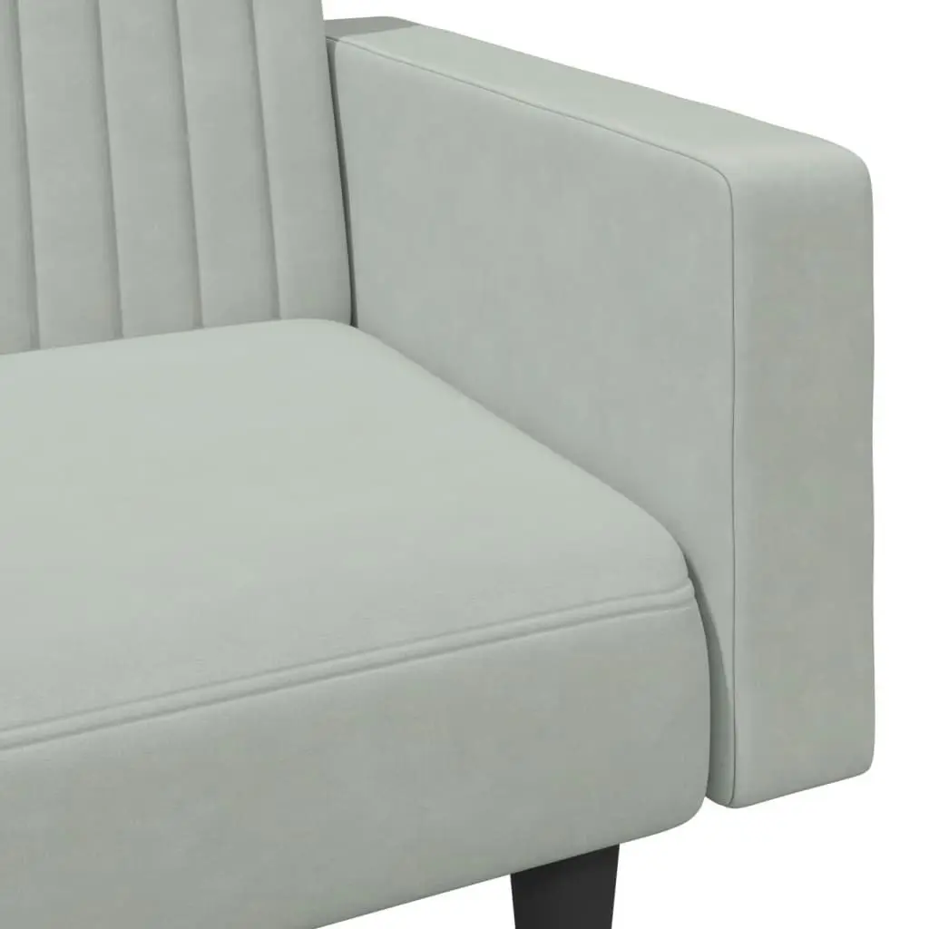 2 Piece Sofa Set Light Grey Velvet 3216280