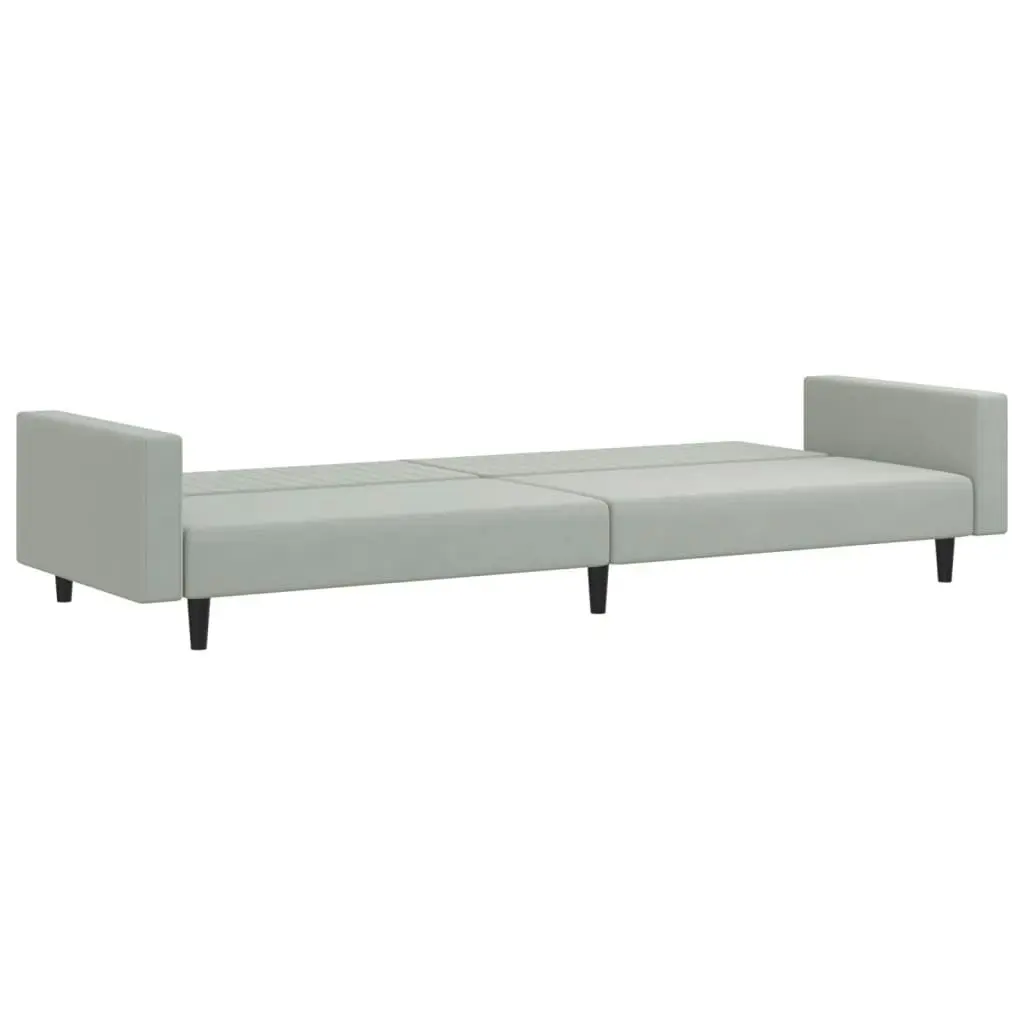 2 Piece Sofa Set Light Grey Velvet 3216280