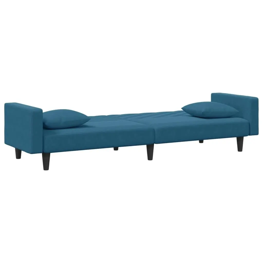 2 Piece Sofa Set with Pillows Blue Velvet 3216267