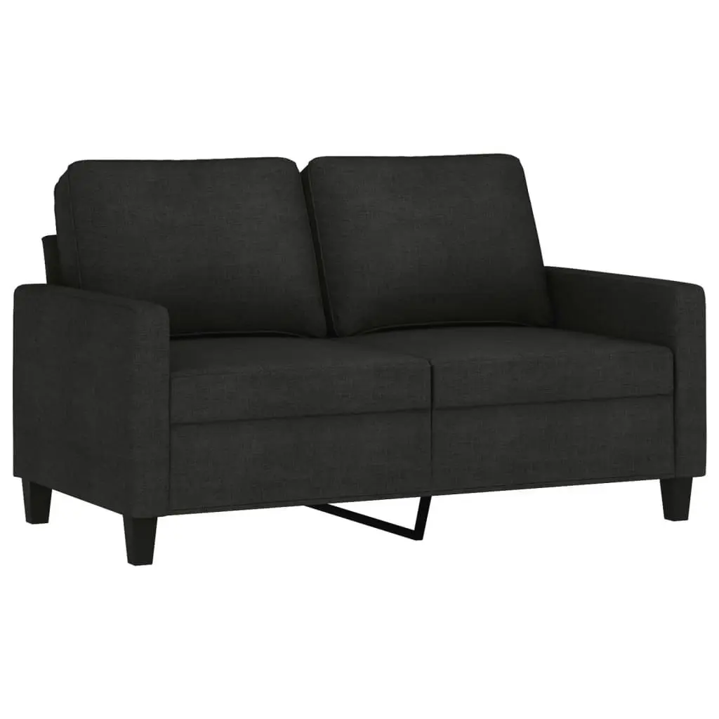 2 Piece Sofa Set with Cushions Black Fabric 3201464