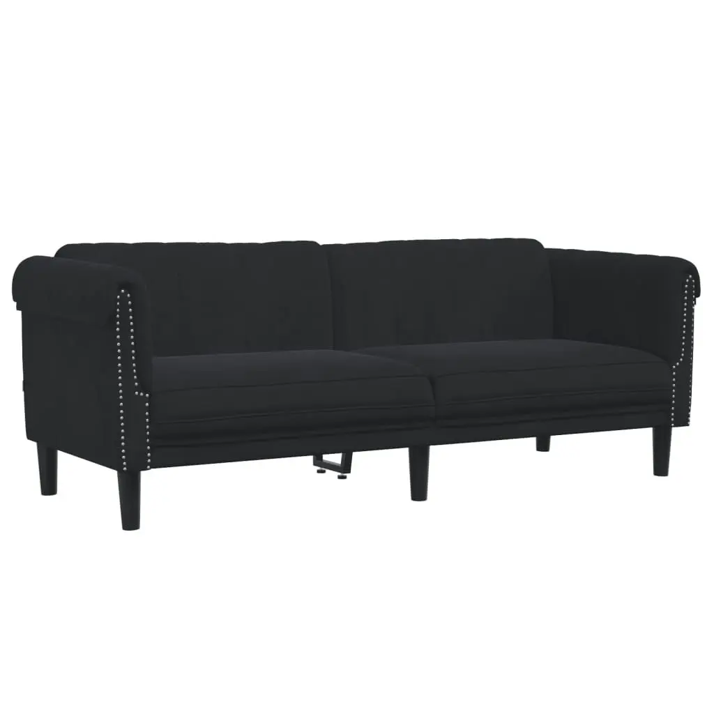 2 Piece Sofa Set Black Velvet 3209224