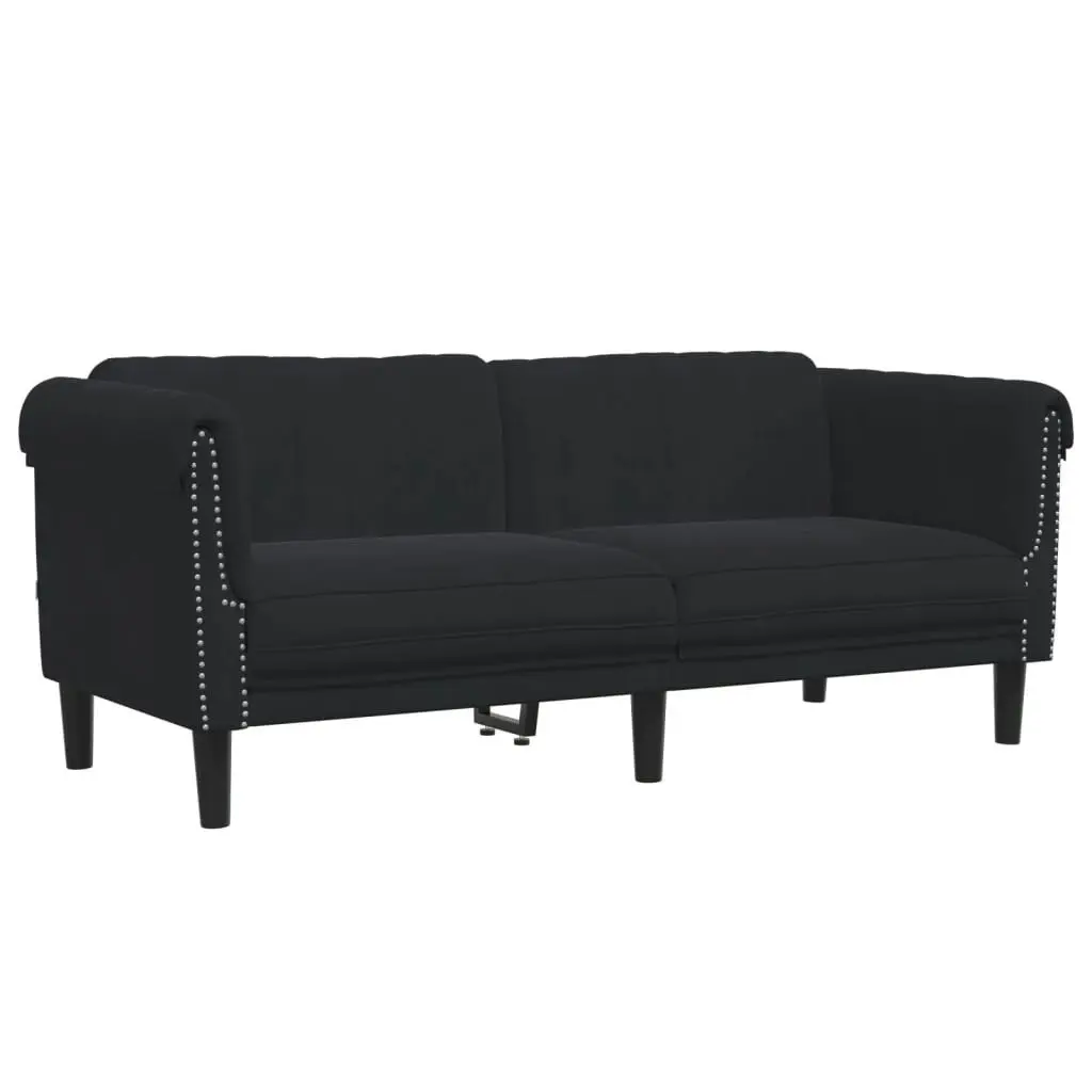 2 Piece Sofa Set Black Velvet 3209224