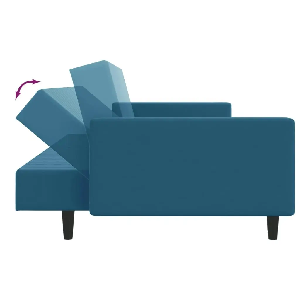 2 Piece Sofa Set Blue Velvet 3216279