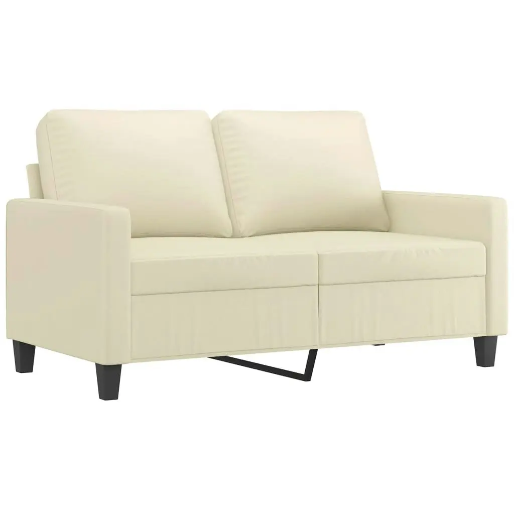 2 Piece Sofa Set with Cushions Cream Faux Leather 3201409