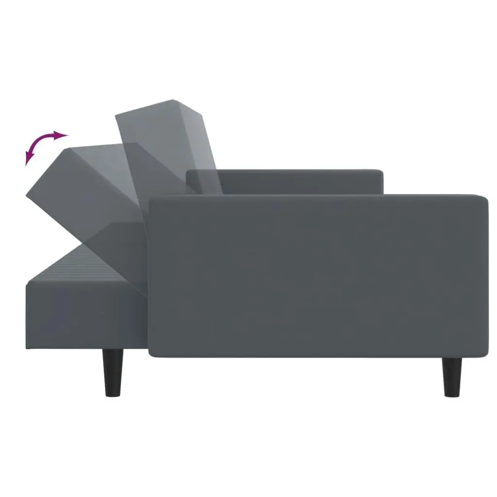 2 Piece Sofa Set Dark Grey Velvet 3216281