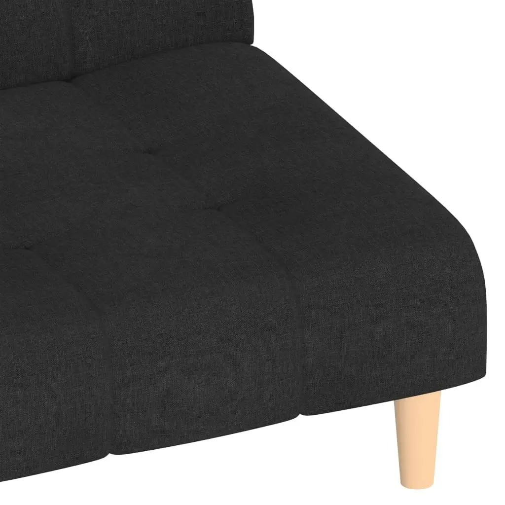 2-Seater Sofa Bed Black Fabric 375756