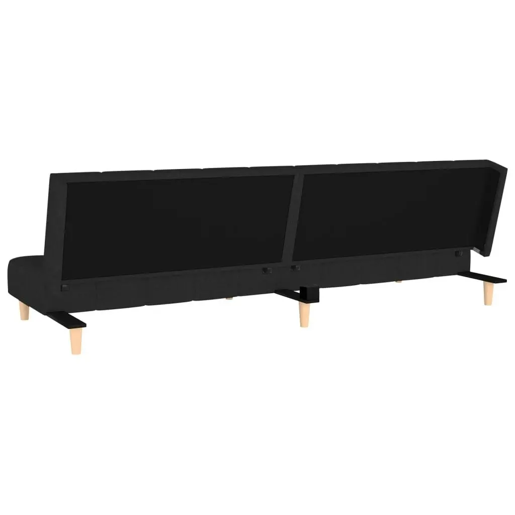 2-Seater Sofa Bed Black Fabric 375756