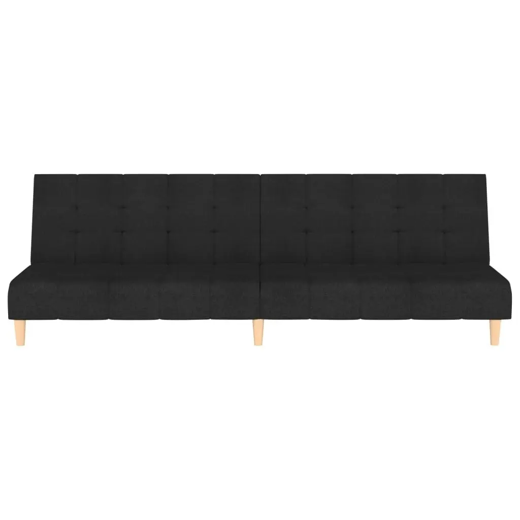 2-Seater Sofa Bed Black Fabric 375756