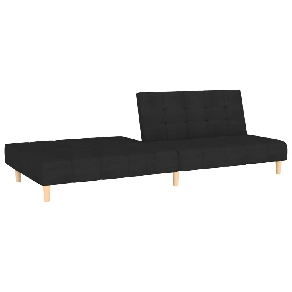 2-Seater Sofa Bed Black Fabric 375756