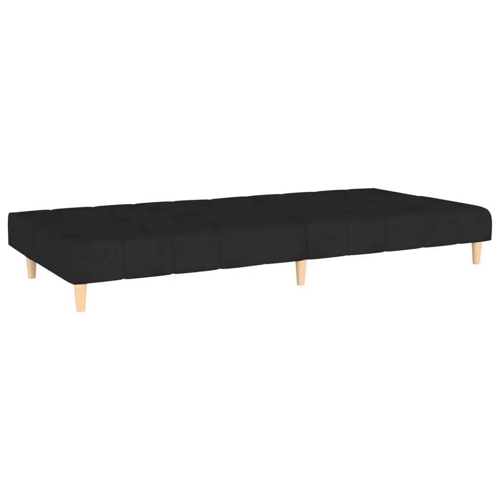 2-Seater Sofa Bed Black Fabric 375756