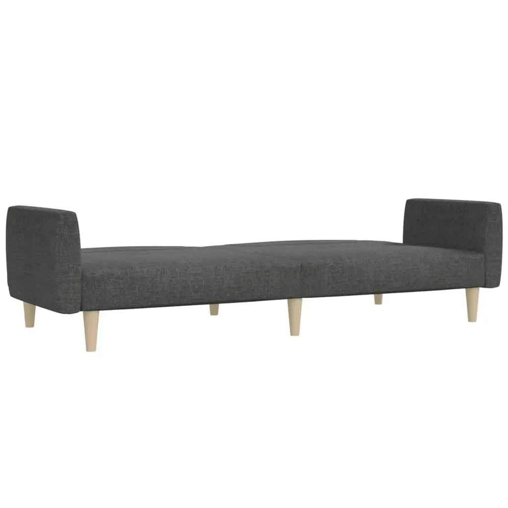 2-Seater Sofa Bed Dark Grey Fabric 375785