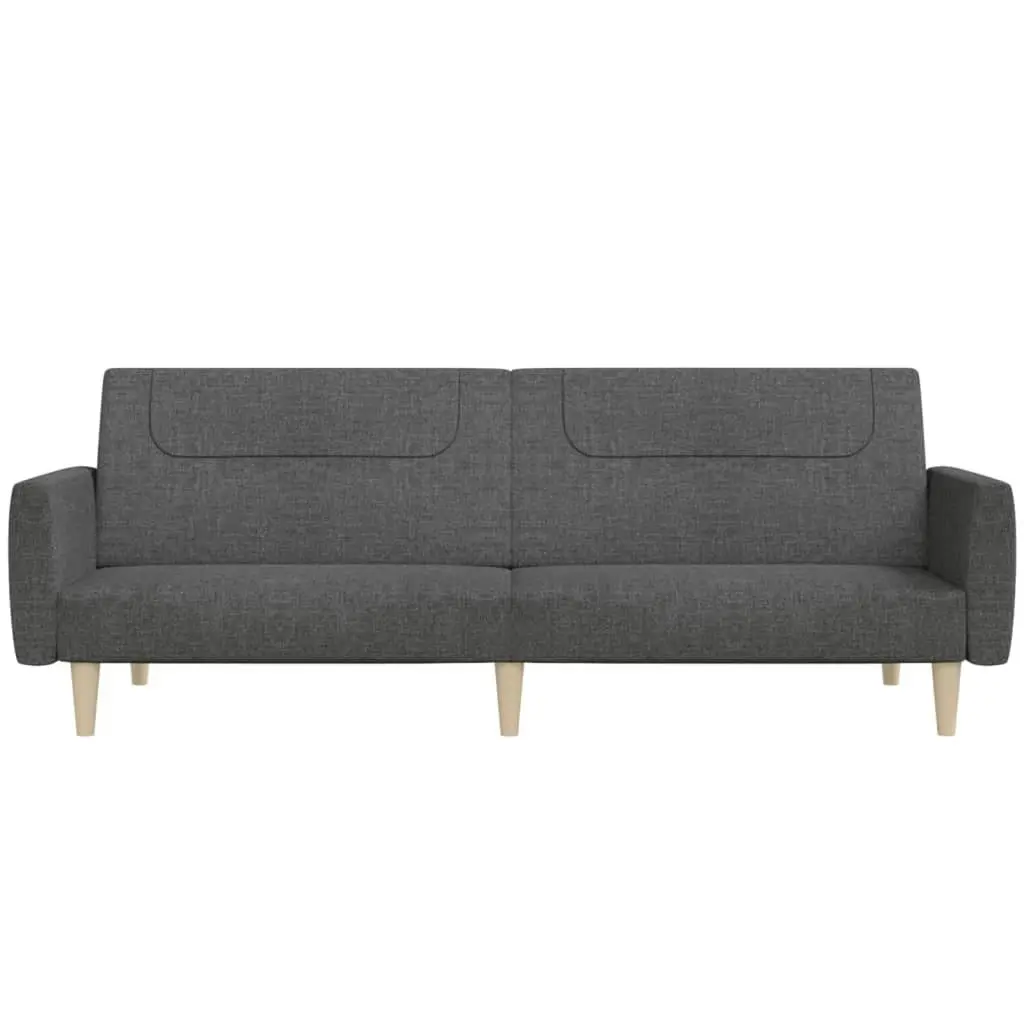 2-Seater Sofa Bed Dark Grey Fabric 375785