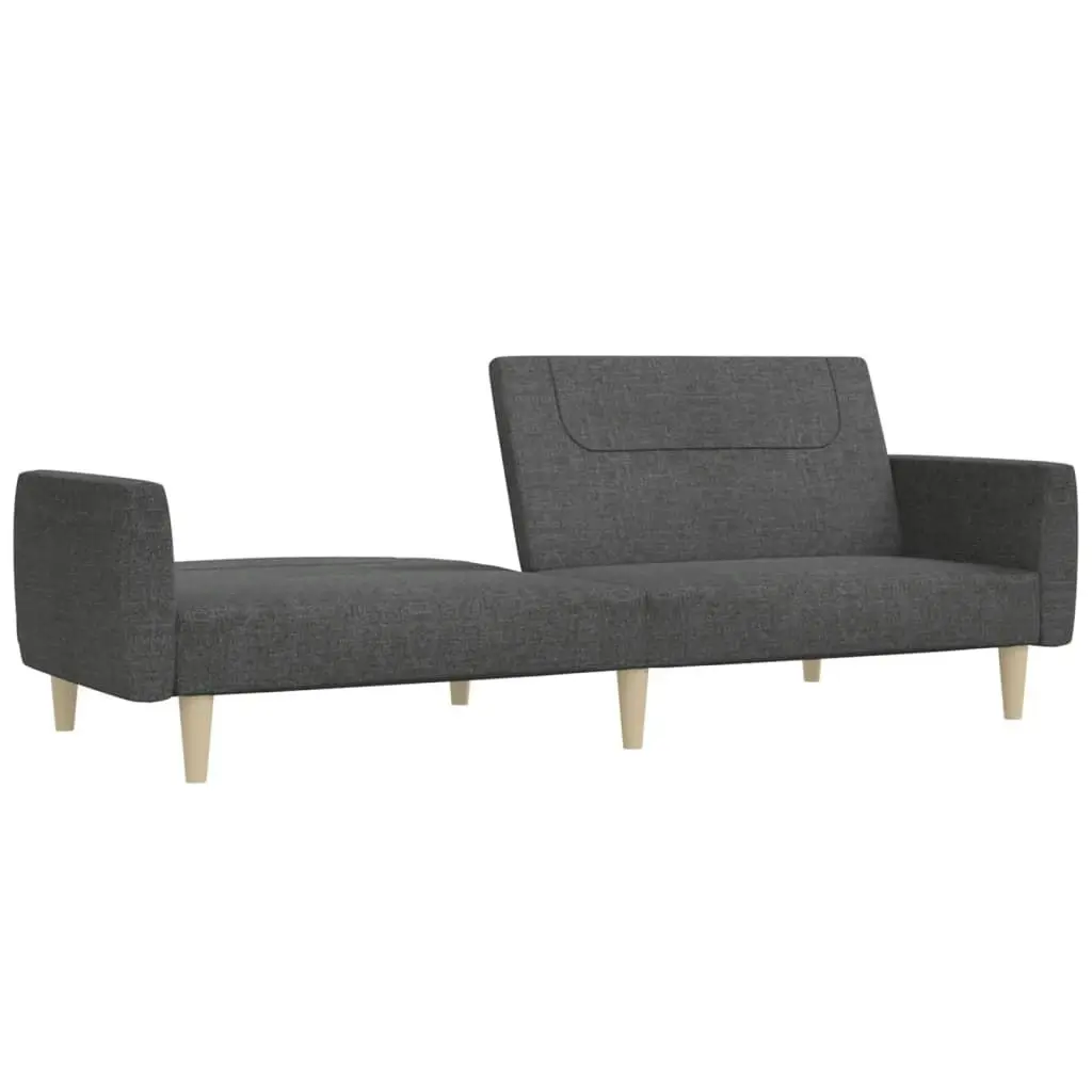 2-Seater Sofa Bed Dark Grey Fabric 375785