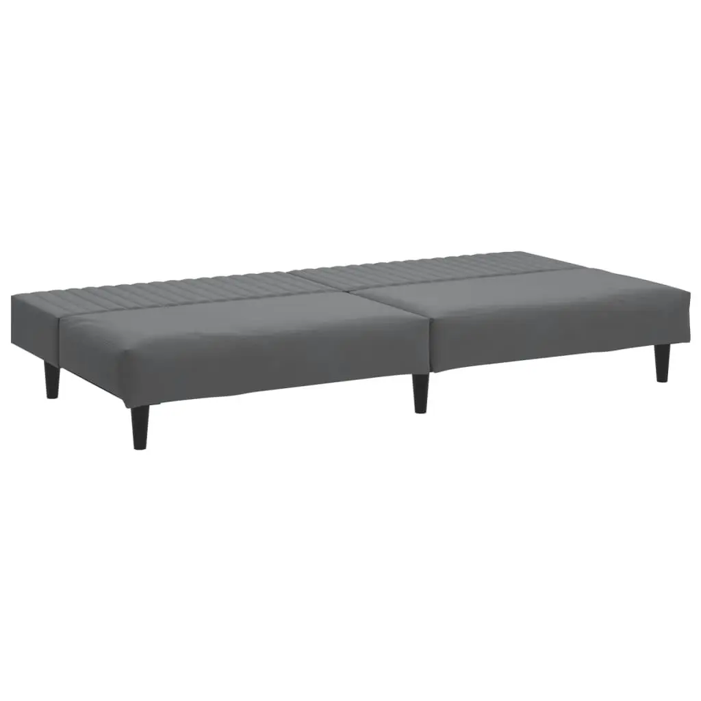 2-Seater Sofa Bed Dark Grey Velvet 337640