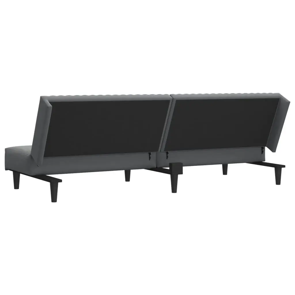 2-Seater Sofa Bed Dark Grey Velvet 337640