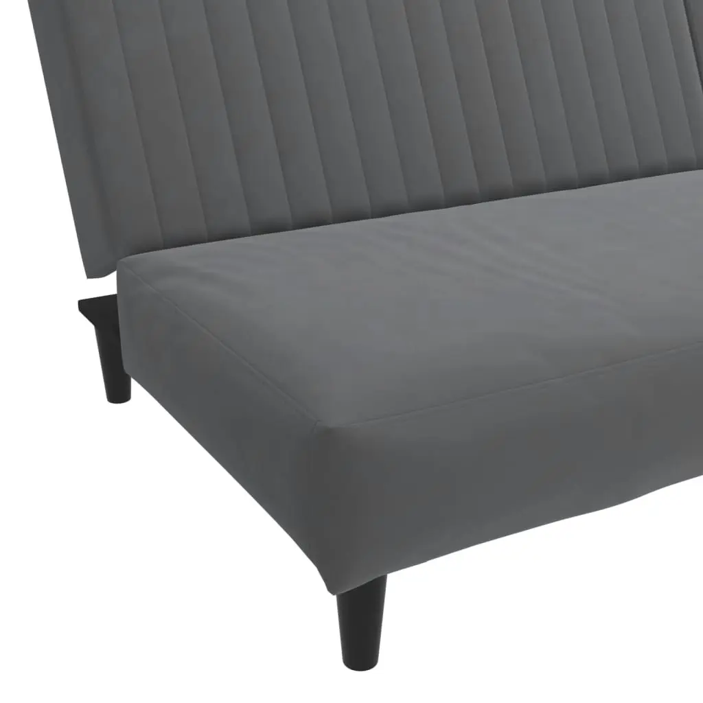 2-Seater Sofa Bed Dark Grey Velvet 337640