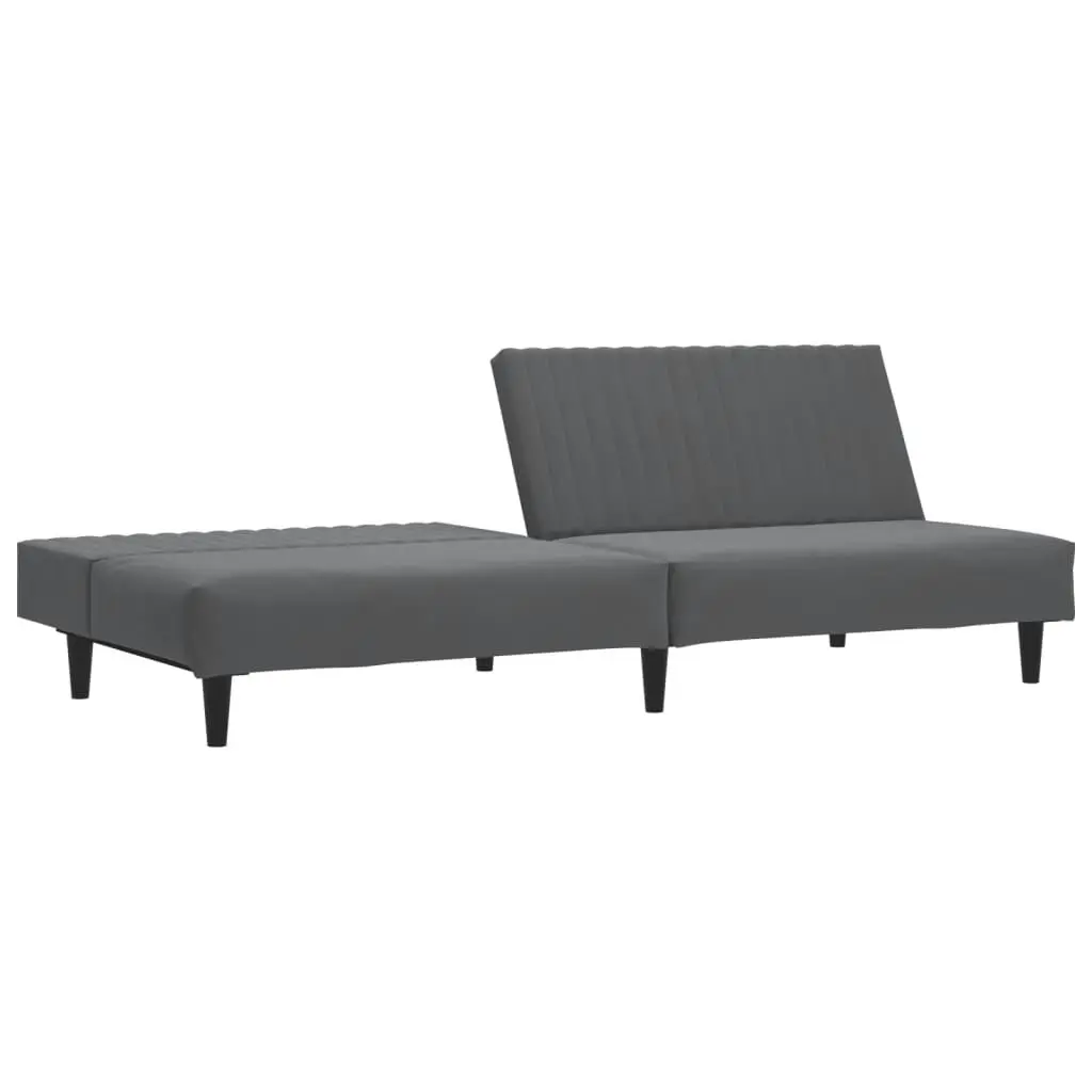 2-Seater Sofa Bed Dark Grey Velvet 337640