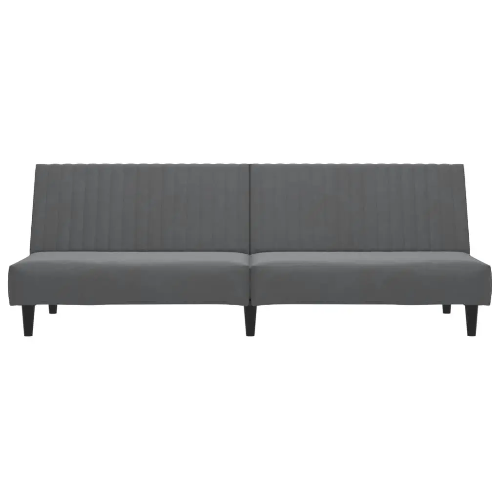 2-Seater Sofa Bed Dark Grey Velvet 337640