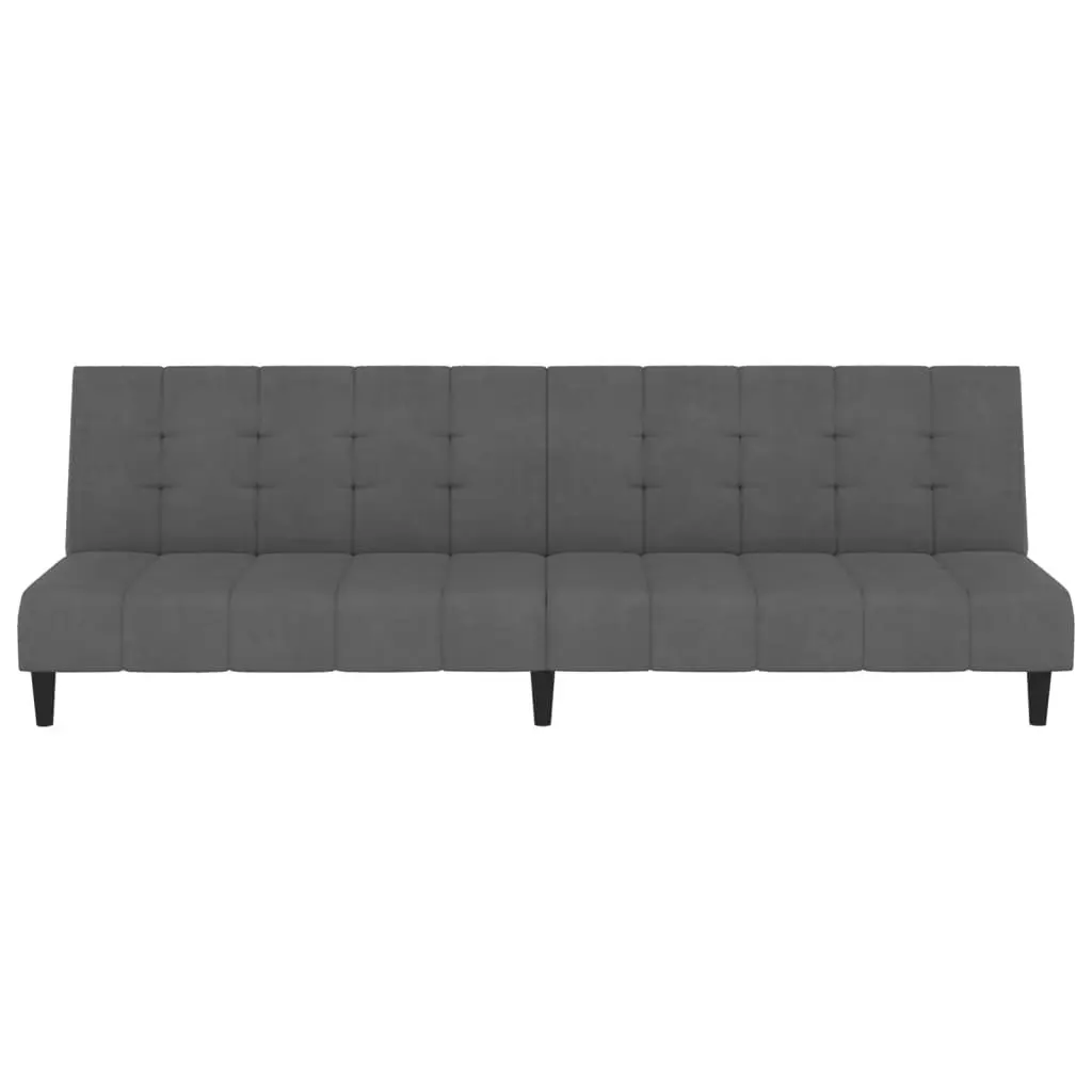 2-Seater Sofa Bed Dark Grey Velvet 375764