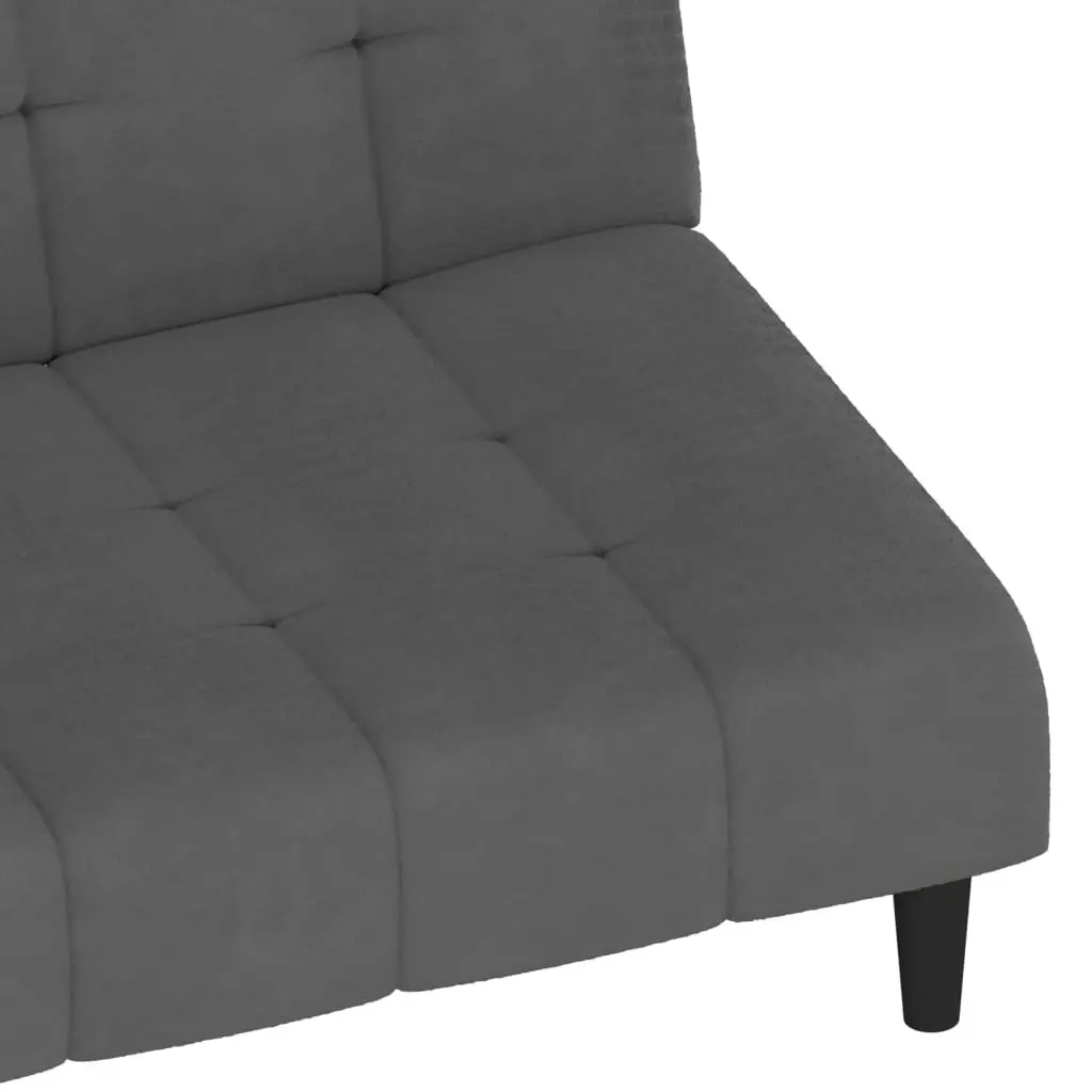 2-Seater Sofa Bed Dark Grey Velvet 375764