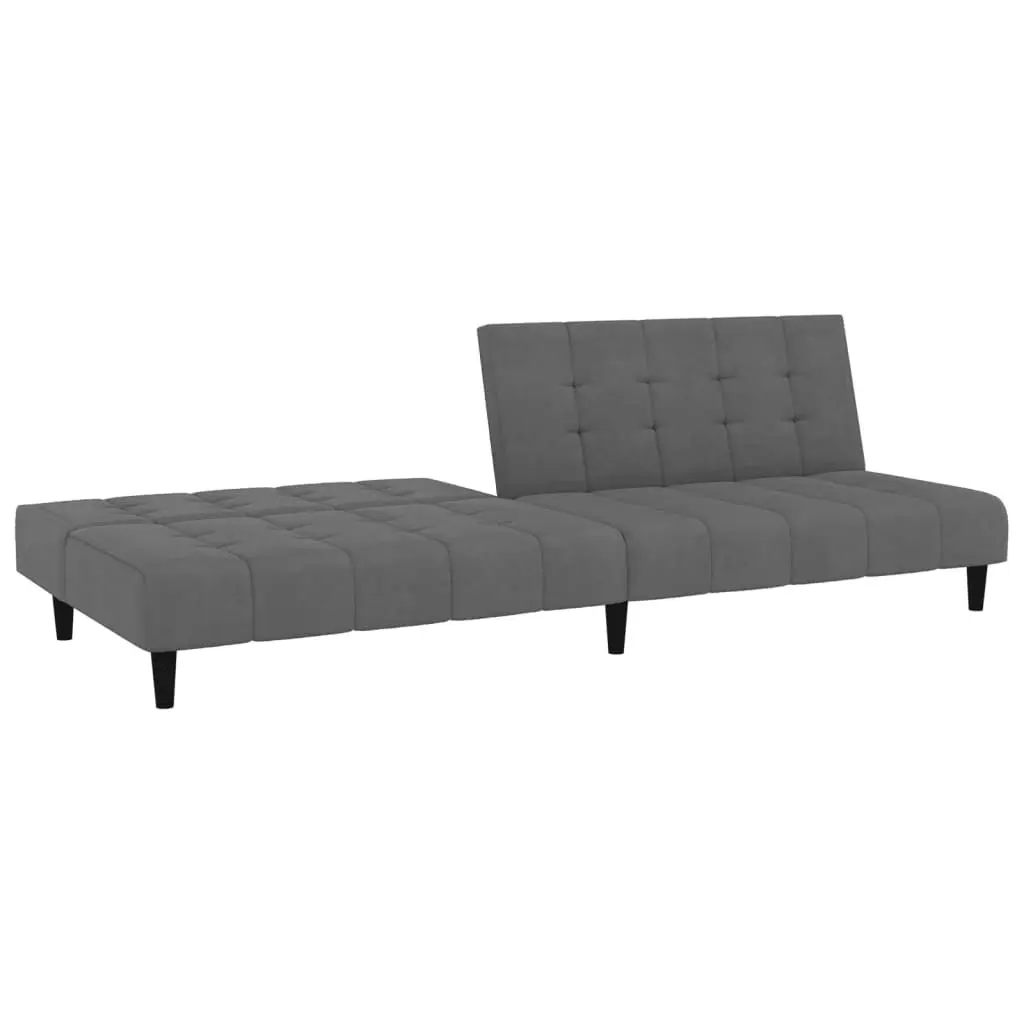 2-Seater Sofa Bed Dark Grey Velvet 375764