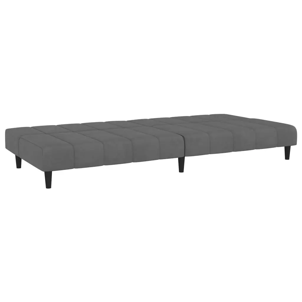 2-Seater Sofa Bed Dark Grey Velvet 375764