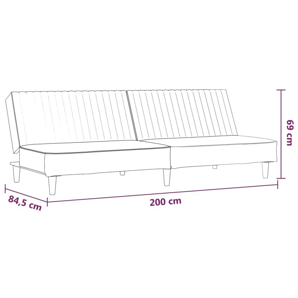 2-Seater Sofa Bed Grey Faux Leather 337663