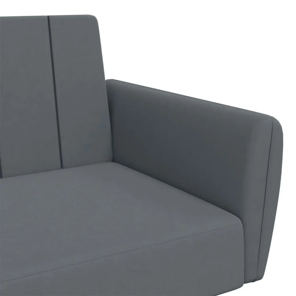 2-Seater Sofa Bed with Footstool Dark Grey Velvet 3216251