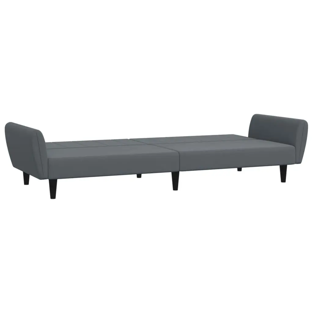 2-Seater Sofa Bed with Footstool Dark Grey Velvet 3216251