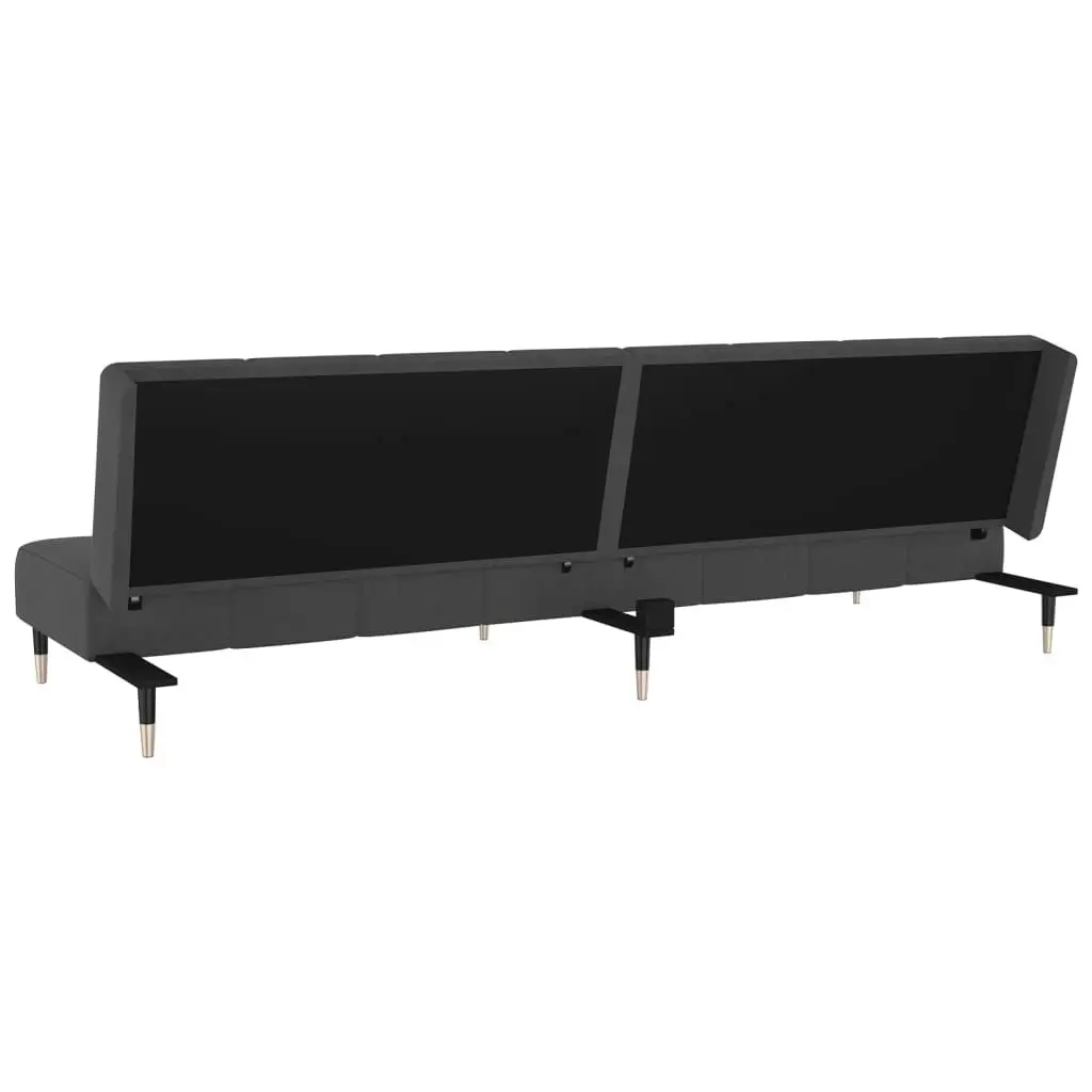 2-Seater Sofa Bed Dark Grey Velvet 375875