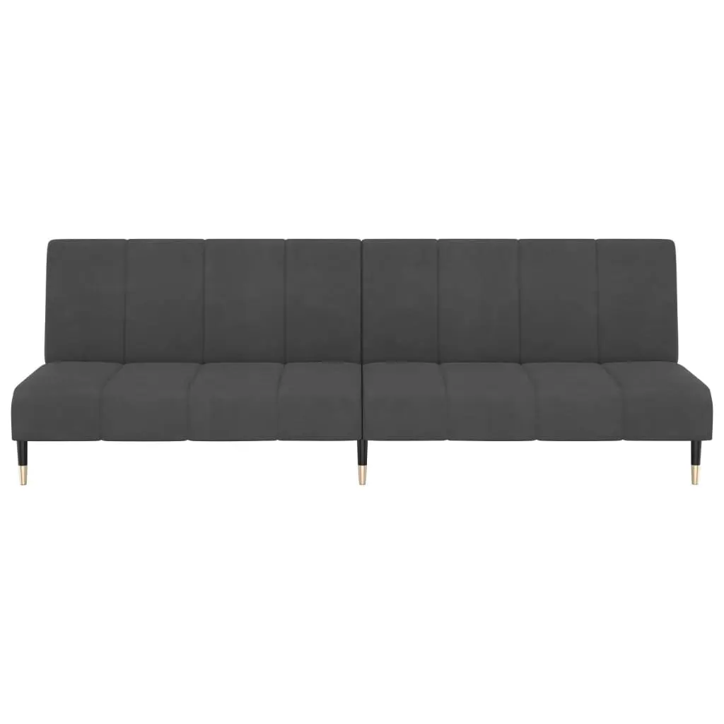 2-Seater Sofa Bed Dark Grey Velvet 375875