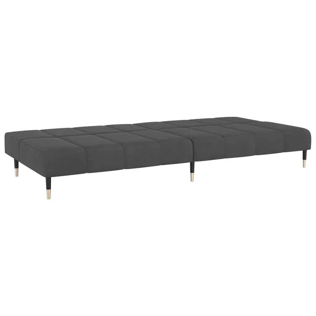 2-Seater Sofa Bed Dark Grey Velvet 375875