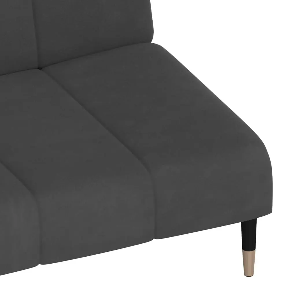 2-Seater Sofa Bed Dark Grey Velvet 375875