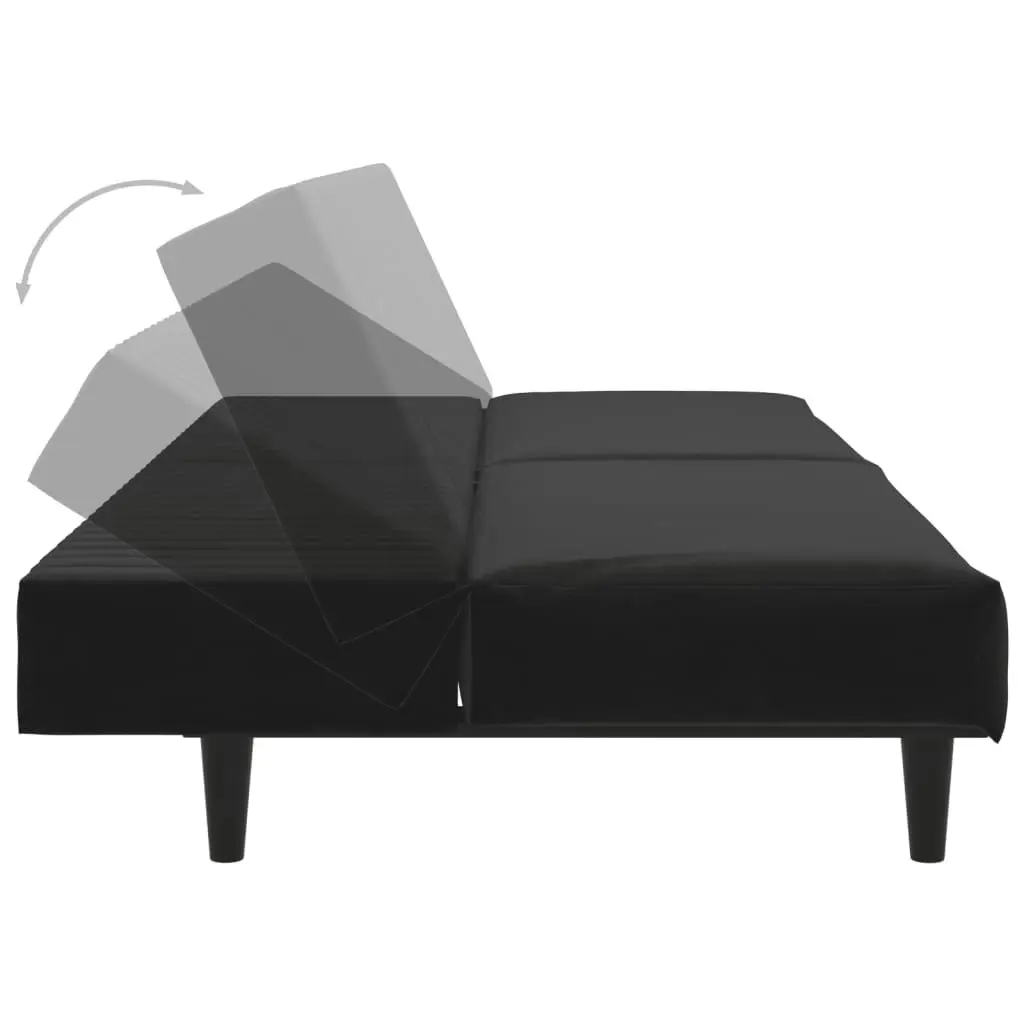 2-Seater Sofa Bed Black Velvet 375932