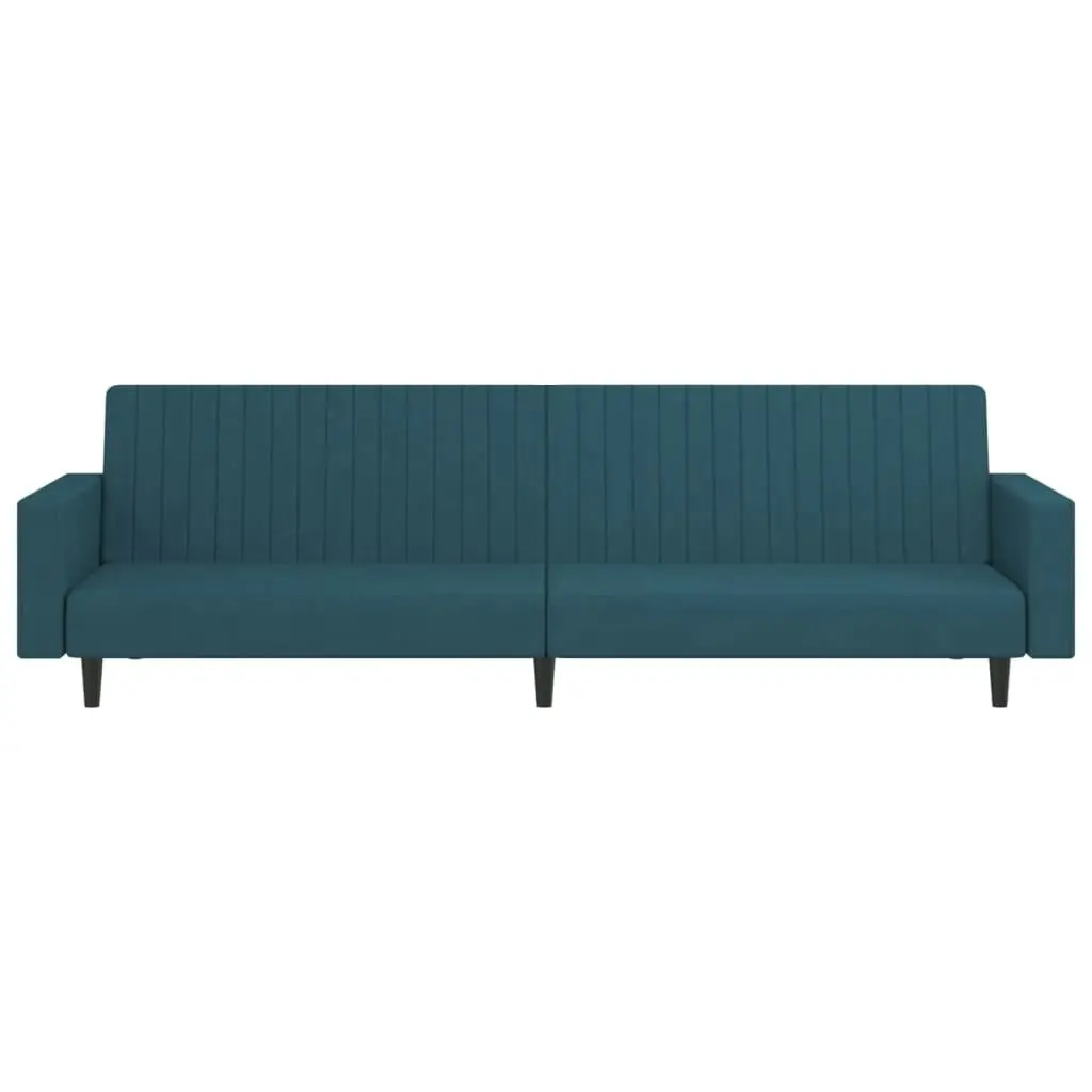 2-Seater Sofa Bed Blue Velvet 375936